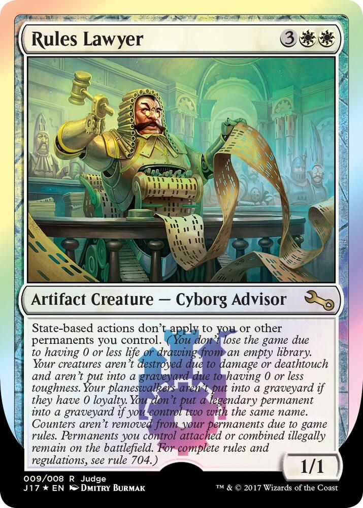 Rules Lawyer 9 card from Judge Promos