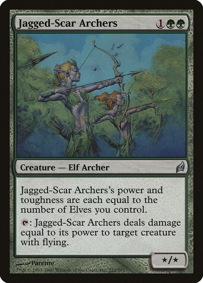 Jagged-Scar Archers 222 card from Lorwyn