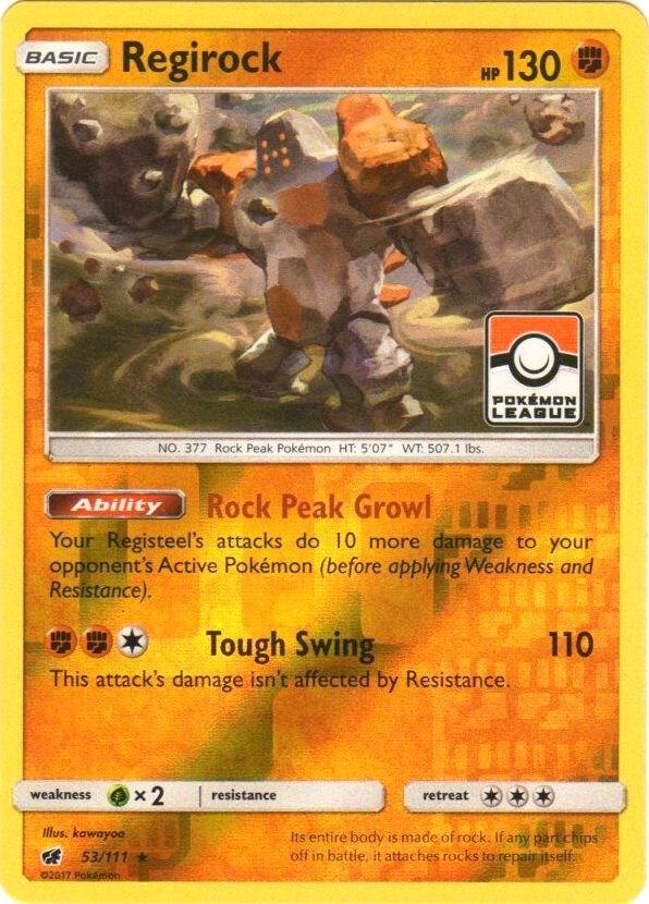 Regirock - 53/111 (Pokemon League) 053/111 card from League & Championship Cards