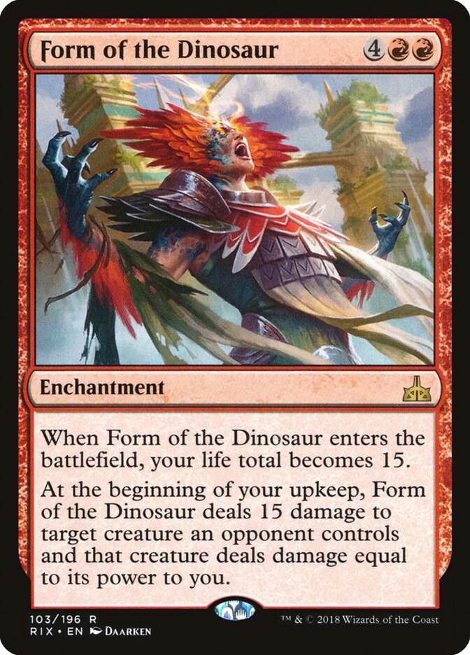 Form of the Dinosaur 103 card from Rivals of Ixalan