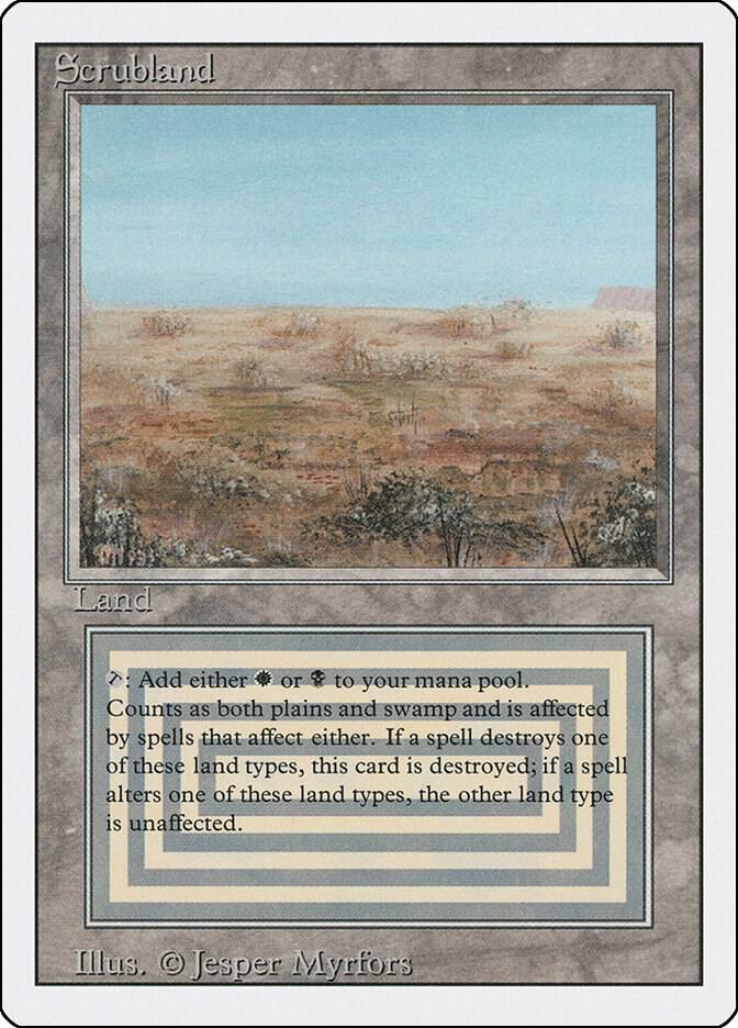 Scrubland card from Revised Edition