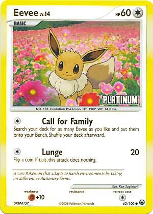 Eevee - 62/100 [Platinum] 062/100 card from Burger King Promos