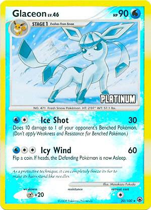 Glaceon - 20/100 [Platinum] 020/100 card from Burger King Promos