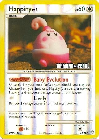 Happiny - 52/123 [Diamond & Pearl] 052/123 card from Burger King Promos