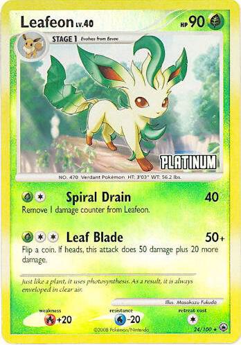 Leafeon - 24/100 [Platinum] 024/100 card from Burger King Promos