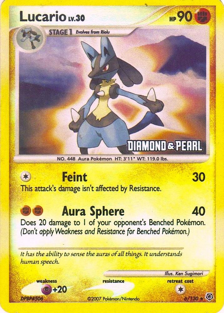 Lucario - 6/130 [Diamond & Pearl] 006/130 card from Burger King Promos