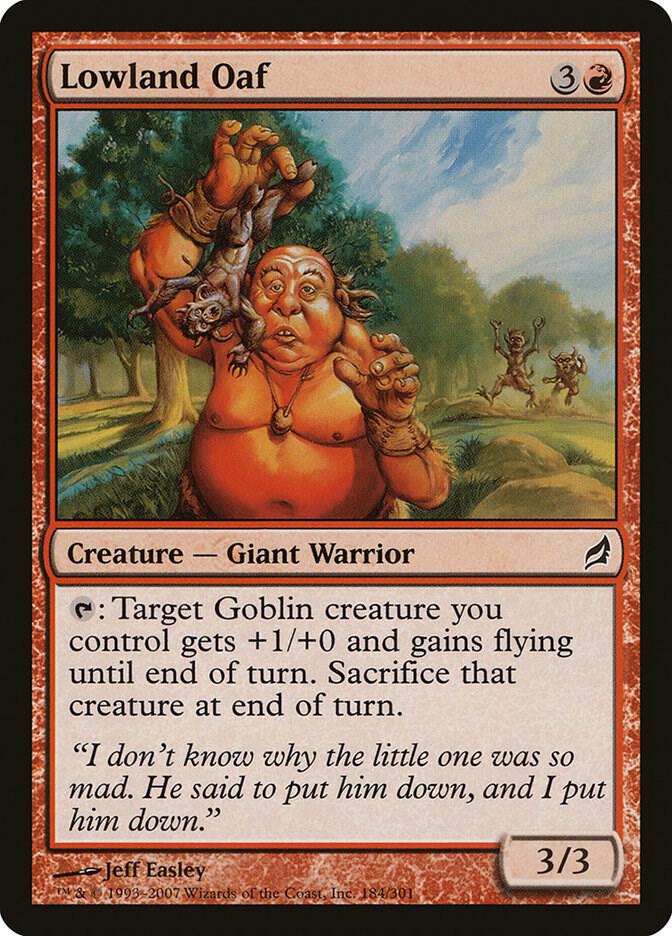 Lowland Oaf 184 card from Lorwyn