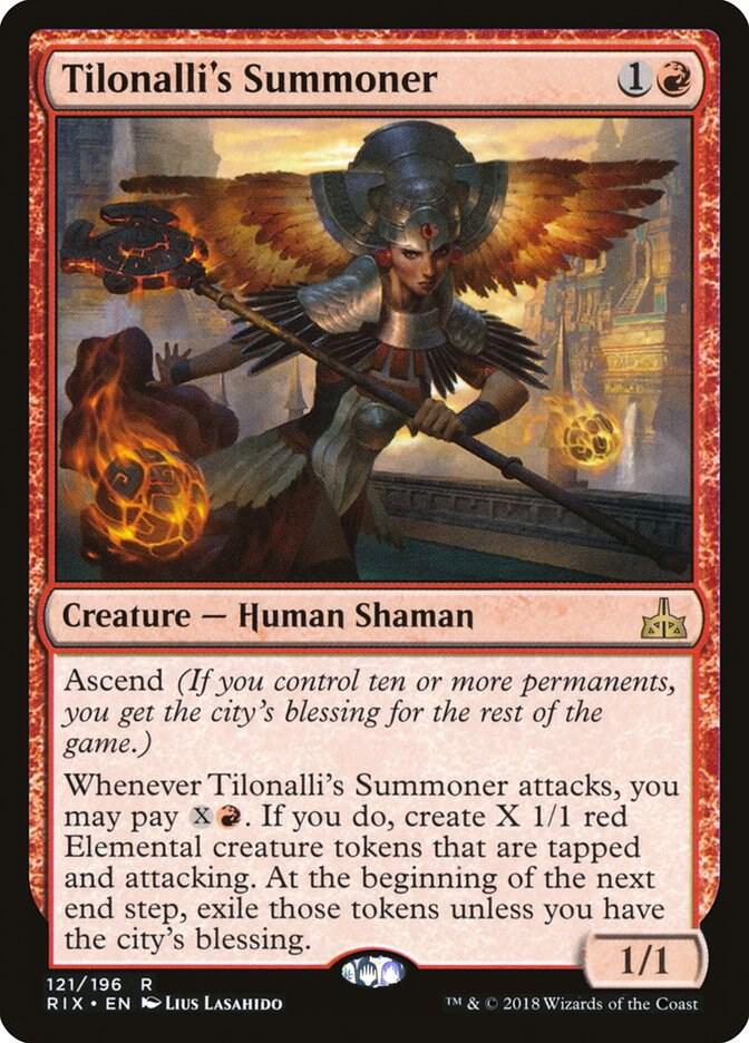 Tilonalli's Summoner 121 card from Rivals of Ixalan