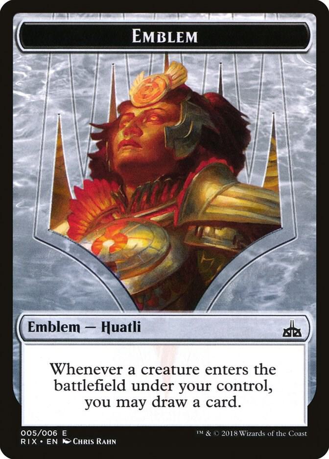 Emblem - Huatli, Radiant Champion 5 card from Rivals of Ixalan