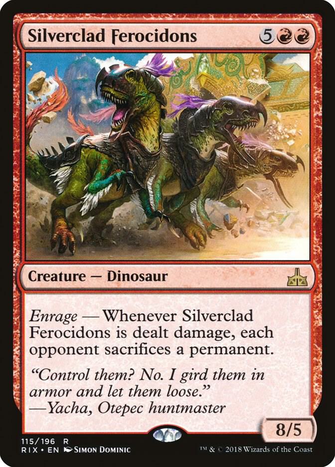 Silverclad Ferocidons 115 card from Rivals of Ixalan