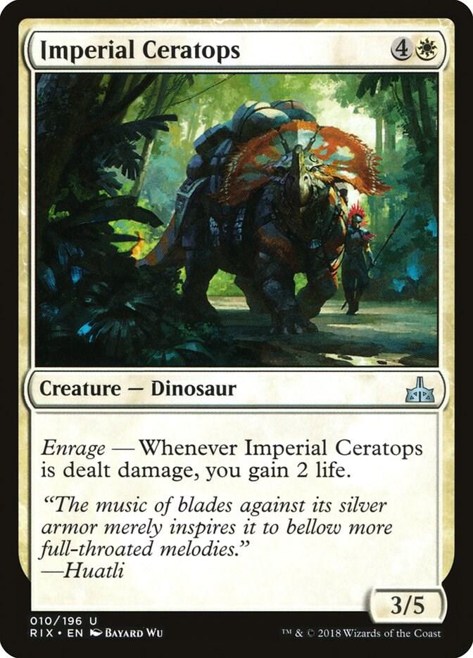 Imperial Ceratops 10 card from Rivals of Ixalan