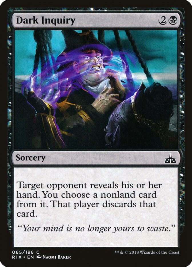 Dark Inquiry 65 card from Rivals of Ixalan