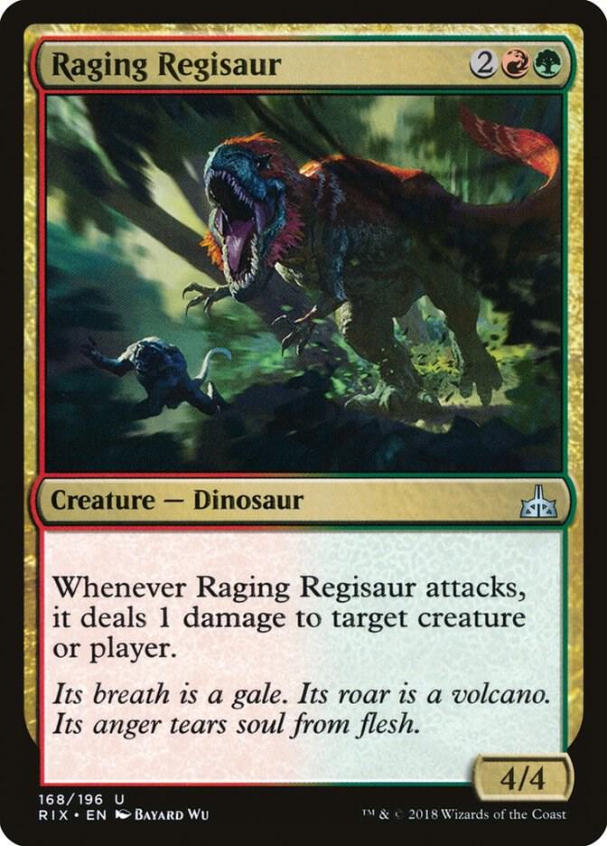 Raging Regisaur 168 card from Rivals of Ixalan
