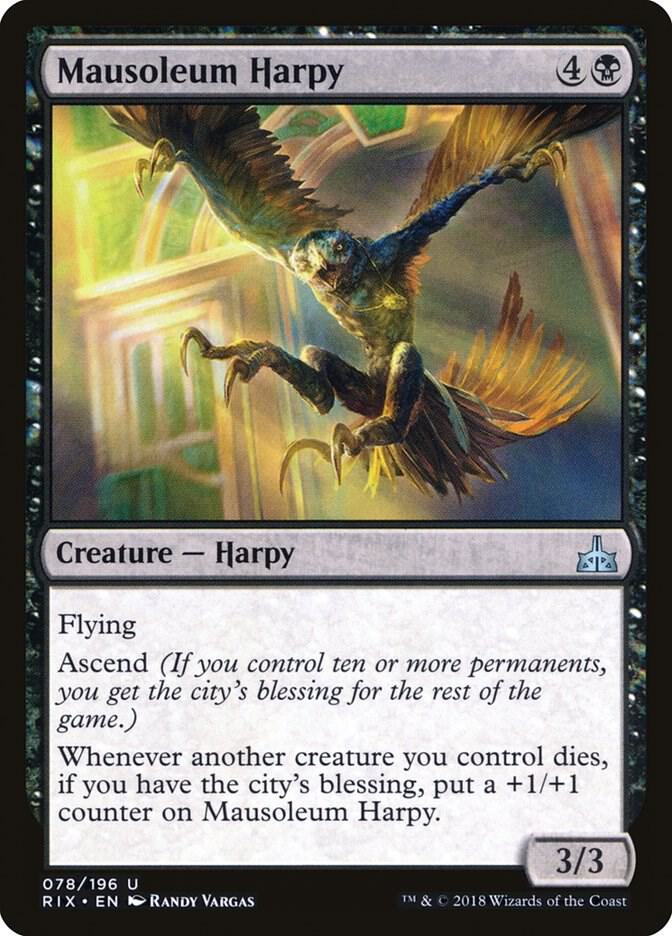 Mausoleum Harpy 78 card from Rivals of Ixalan