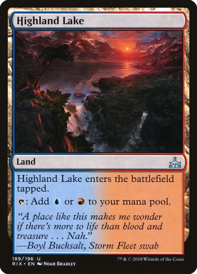 Highland Lake 189 card from Rivals of Ixalan