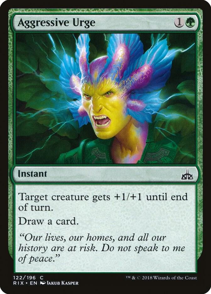 Aggressive Urge 122 card from Rivals of Ixalan