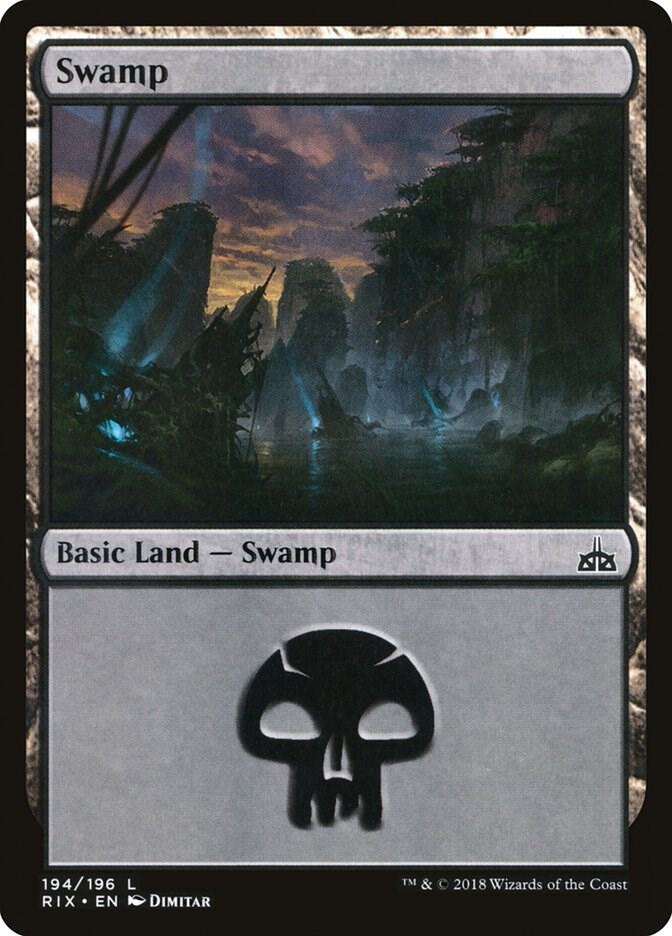 Swamp 194 card from Rivals of Ixalan