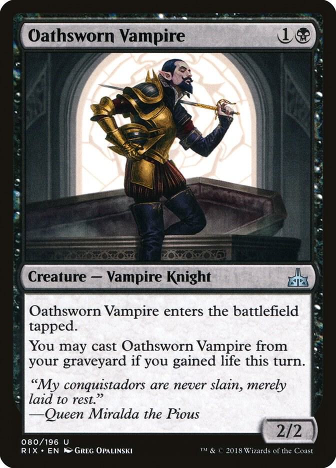 Oathsworn Vampire 80 card from Rivals of Ixalan