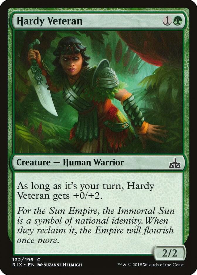 Hardy Veteran 132 card from Rivals of Ixalan