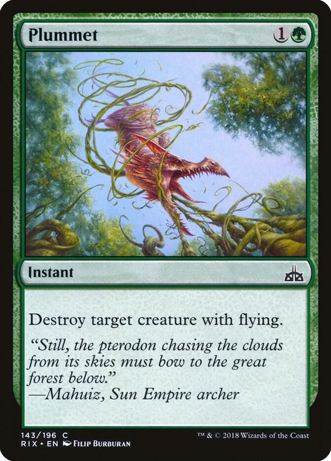 Plummet 143 card from Rivals of Ixalan