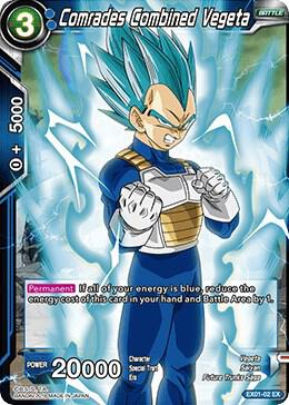 Comrades Combined Vegeta (Foil) EX01-02 card from Expansion Deck Box Set 01: Mighty Heroes