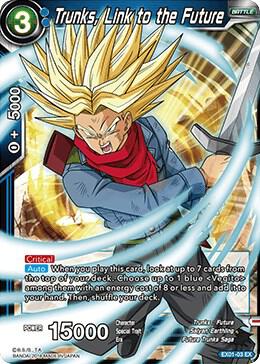 Trunks, Link to the Future EX01-03 card from Expansion Deck Box Set 01: Mighty Heroes