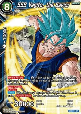 SSB Vegito, the Savior EX01-04 card from Expansion Deck Box Set 01: Mighty Heroes