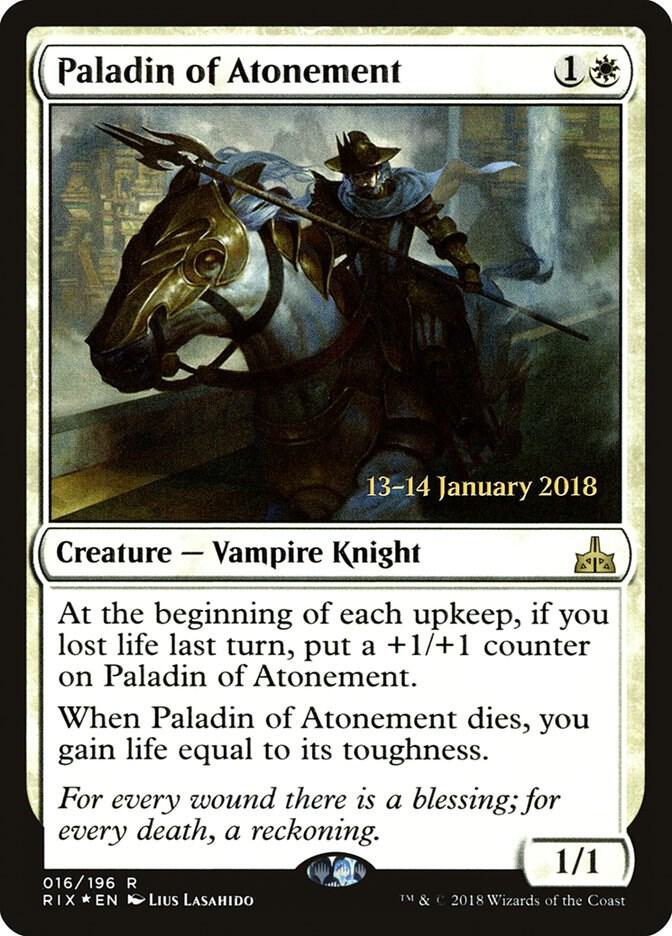 Paladin of Atonement 16 card from Prerelease Cards