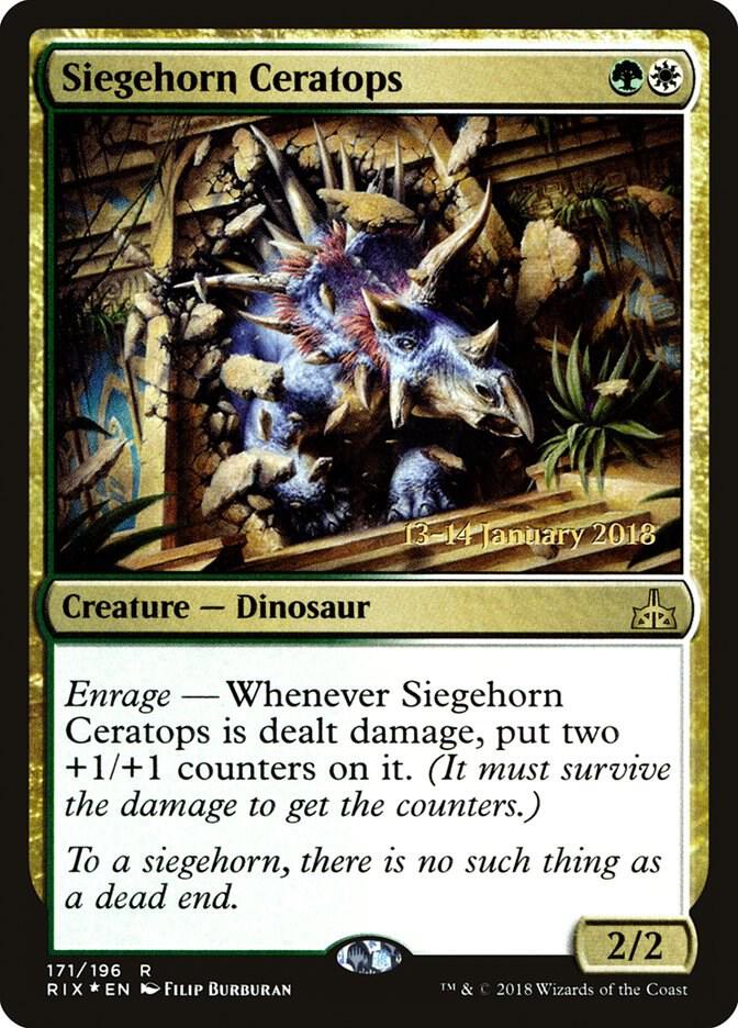 Siegehorn Ceratops 171 card from Prerelease Cards