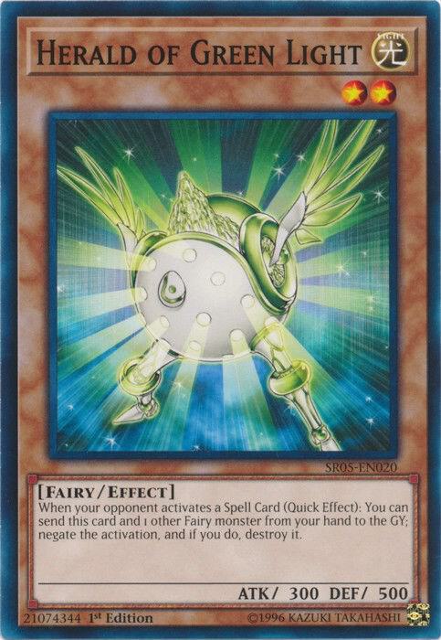 Herald of Green Light SR05-EN020 card from Structure Deck: Wave of Light