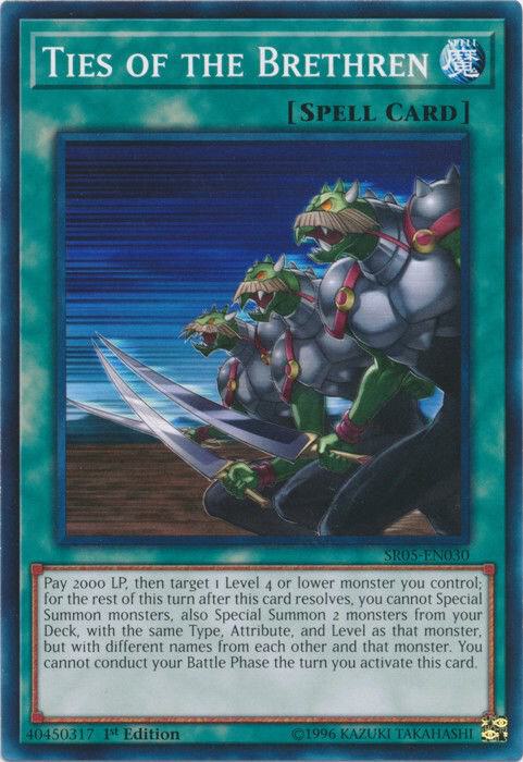 Ties of the Brethren SR05-EN030 card from Structure Deck: Wave of Light