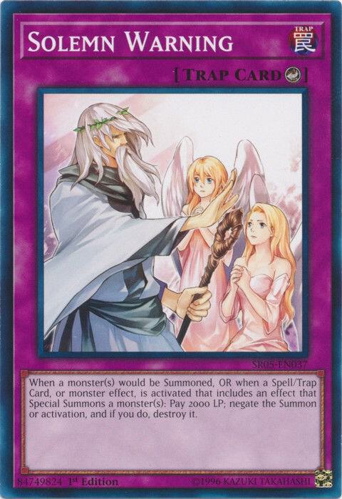 Solemn Warning SR05-EN037 card from Structure Deck: Wave of Light