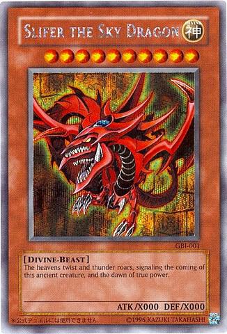 Slifer the Sky Dragon (Secret Rare) GBI-001 card from Yu-Gi-Oh! Duel Monsters International: Worldwide Edition