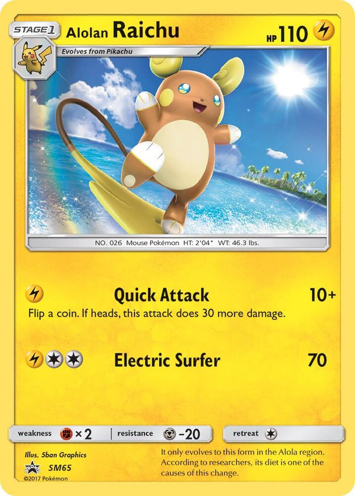 Alolan Raichu SM65 card from SM Promos