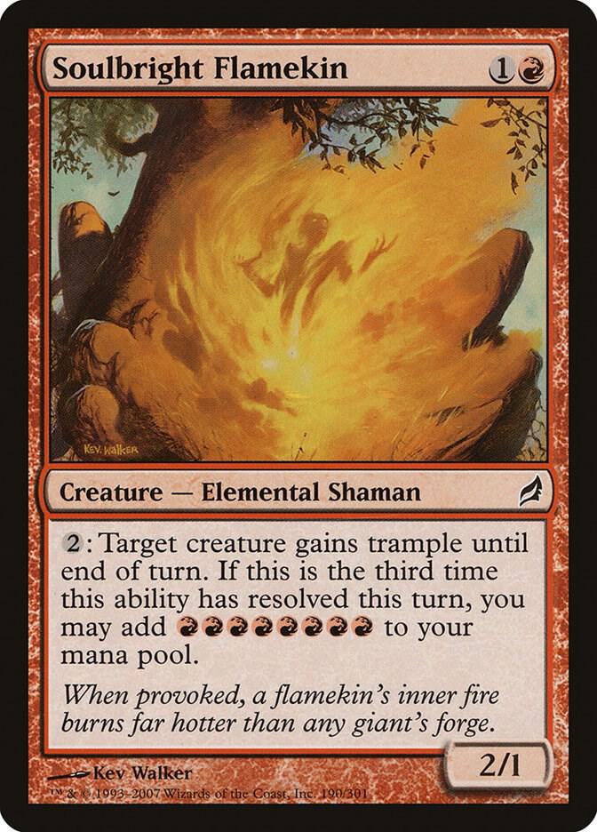 Soulbright Flamekin 190 card from Lorwyn