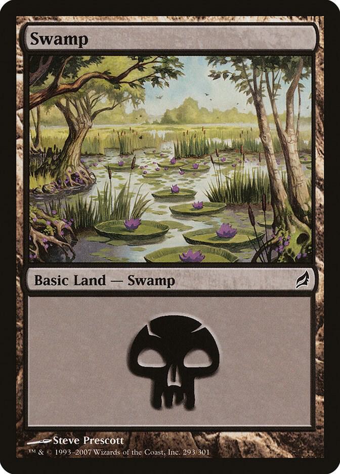 Swamp 293 card from Lorwyn