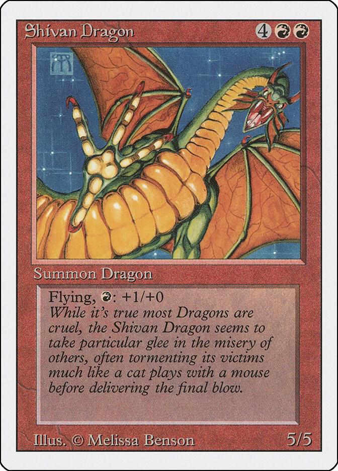 Shivan Dragon card from Revised Edition