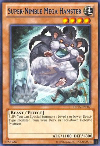 Super-Nimble Mega Hamster (Blue) DL15-EN007 card from Duelist League Promo