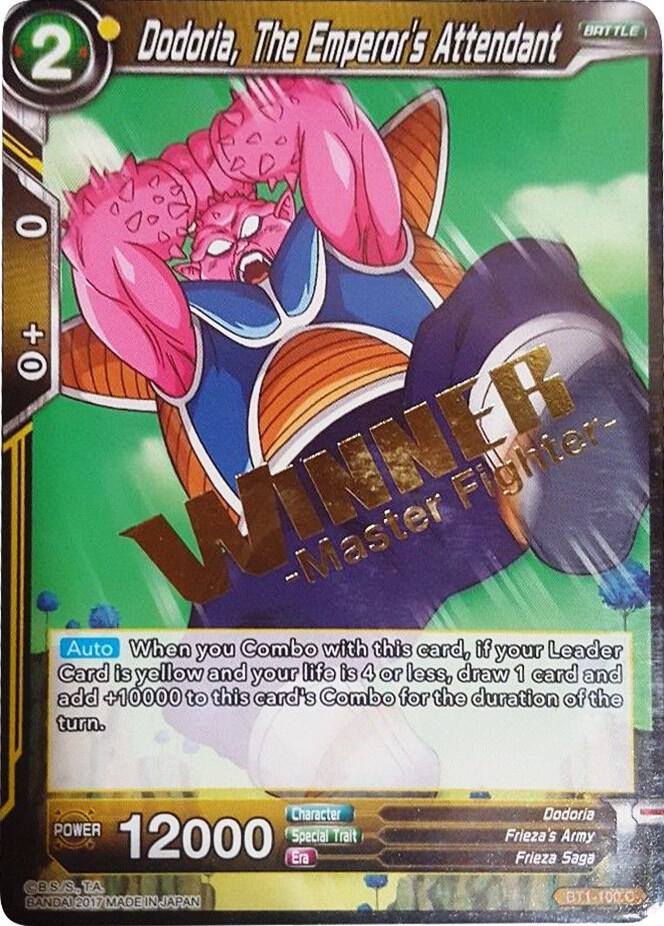Dodoria, The Emperor's Attendant (Winner Stamped) BT1-100 card from Tournament Promotion Cards