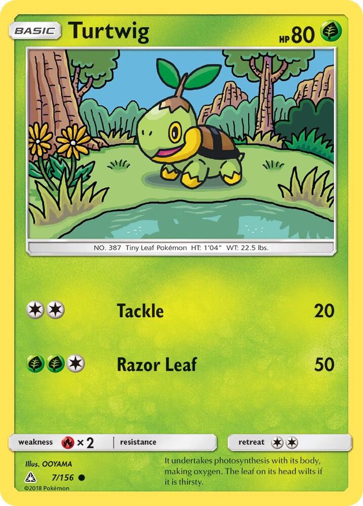 Turtwig (7) 7/156 card from SM - Ultra Prism