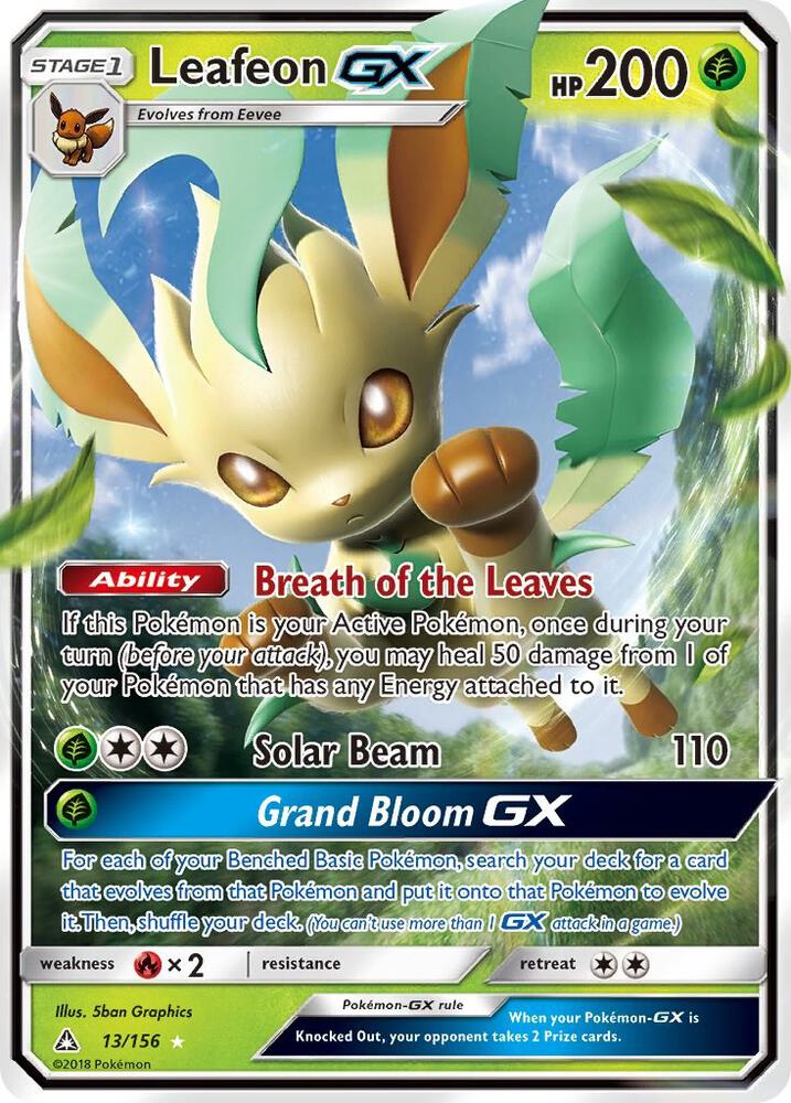 Leafeon GX 13/156 card from SM - Ultra Prism
