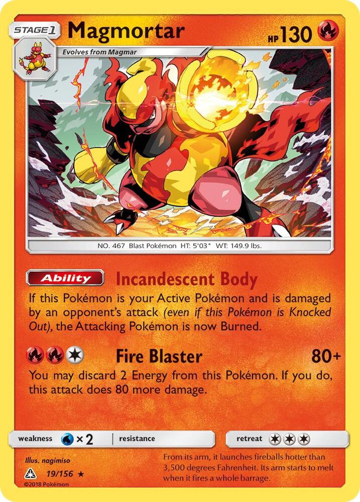 Magmortar 19/156 card from SM - Ultra Prism