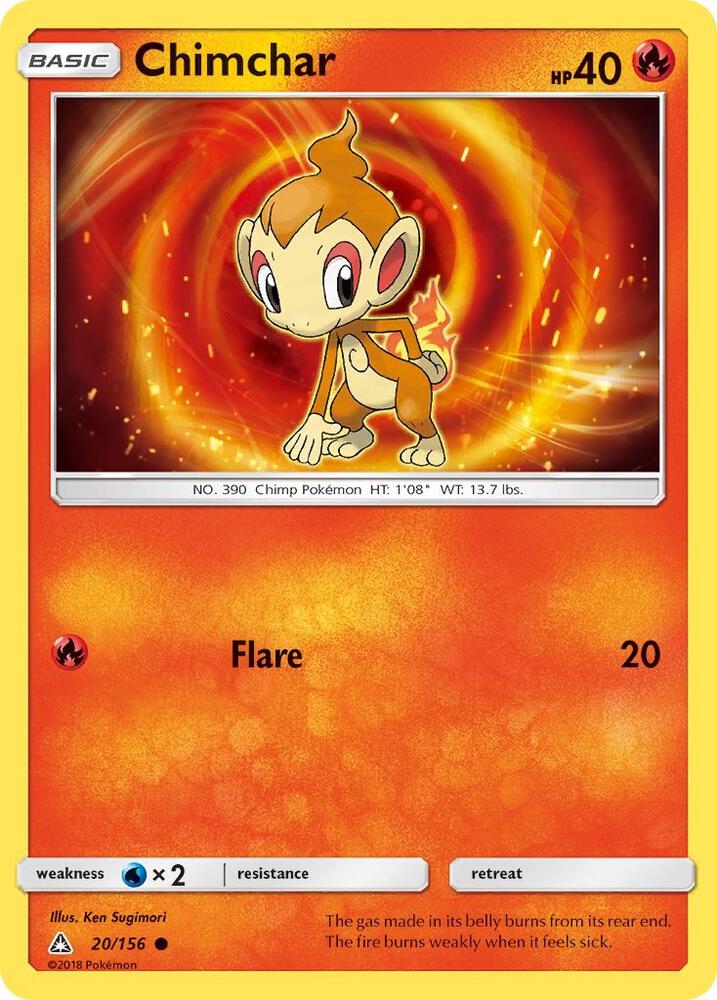 Chimchar (20) 20/156 card from SM - Ultra Prism