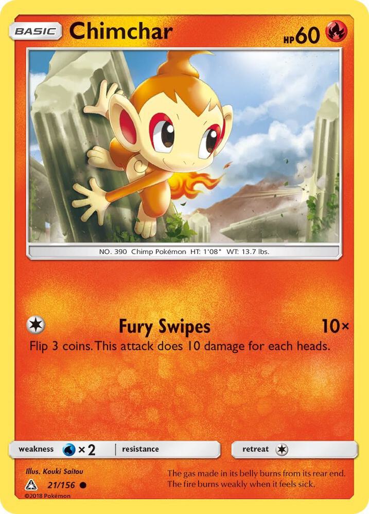 Chimchar (21) 21/156 card from SM - Ultra Prism