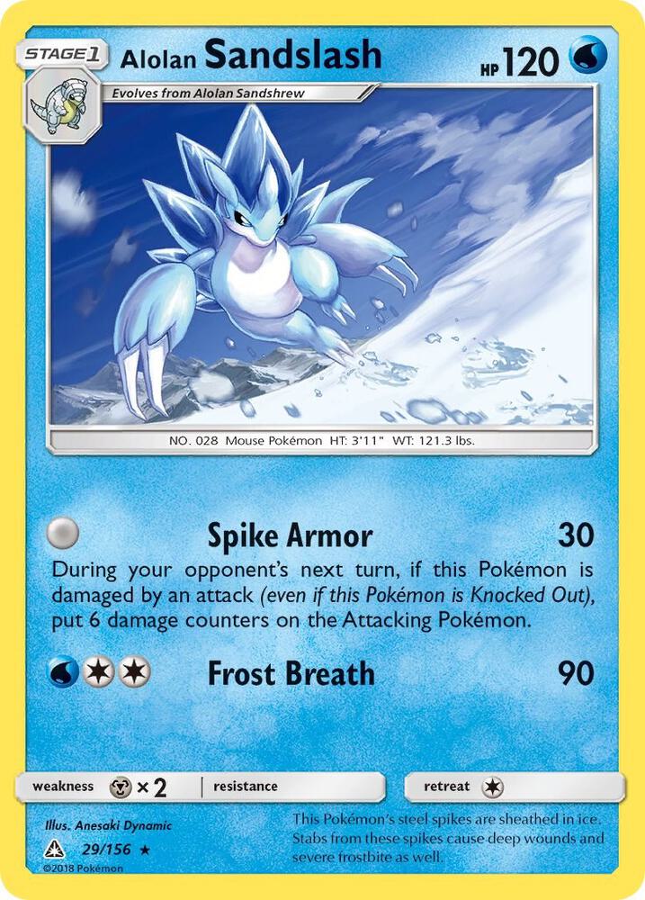 Alolan Sandslash 29/156 card from SM - Ultra Prism