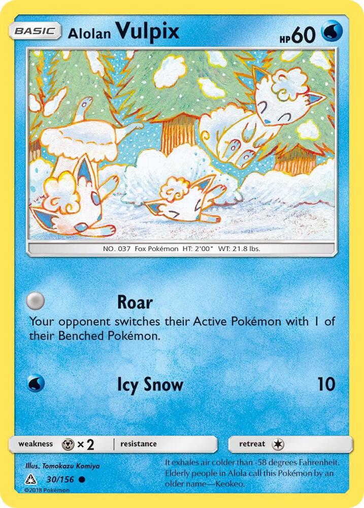 Alolan Vulpix 30/156 card from SM - Ultra Prism