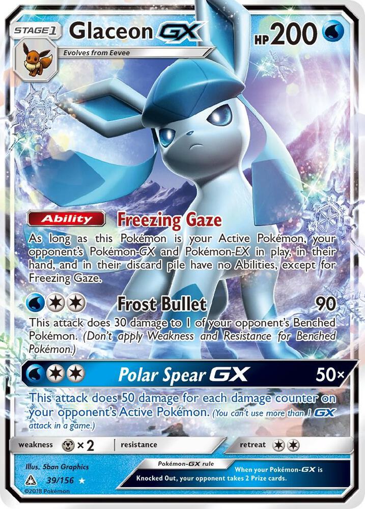 Glaceon GX 39/156 card from SM - Ultra Prism