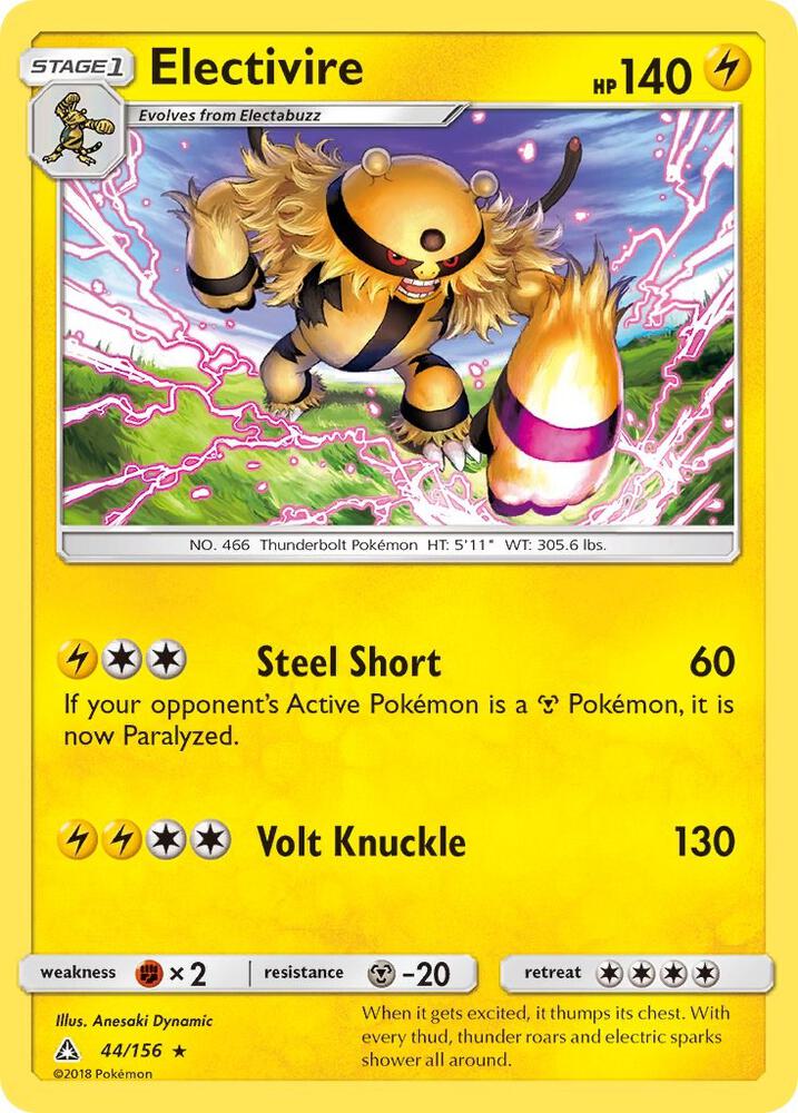 Electivire 44/156 card from SM - Ultra Prism