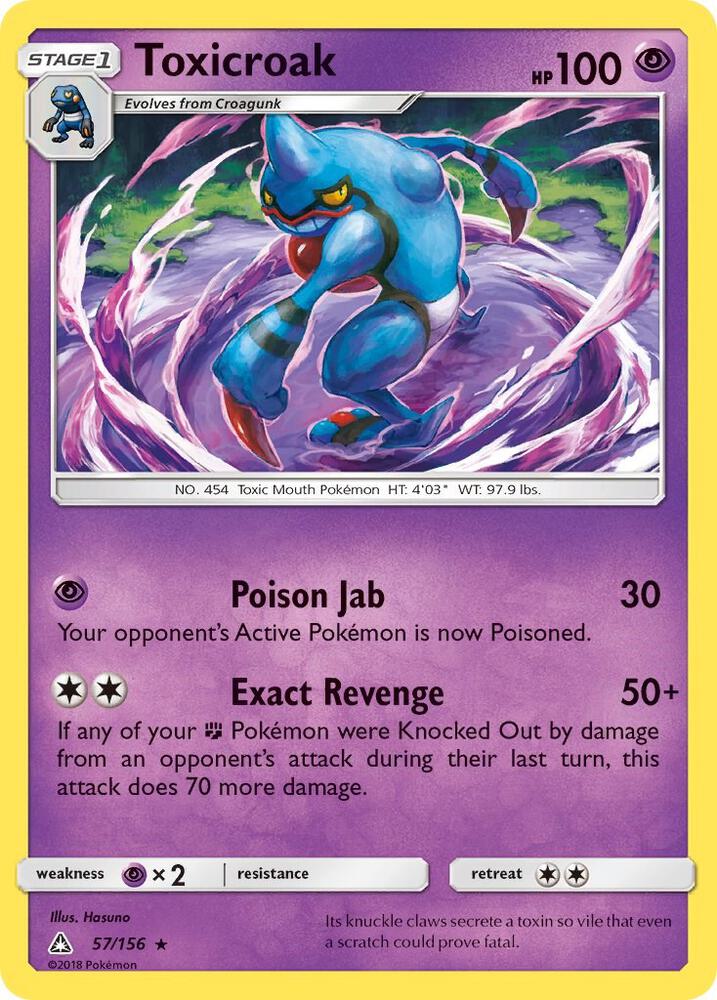 Toxicroak 57/156 card from SM - Ultra Prism