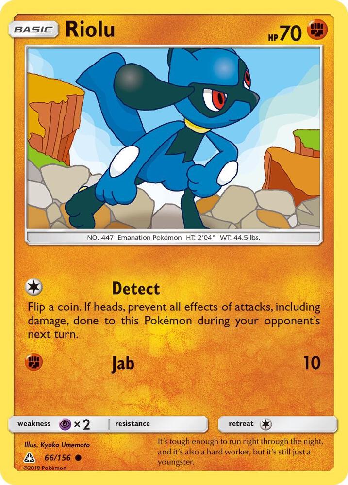 Riolu 66/156 card from SM - Ultra Prism